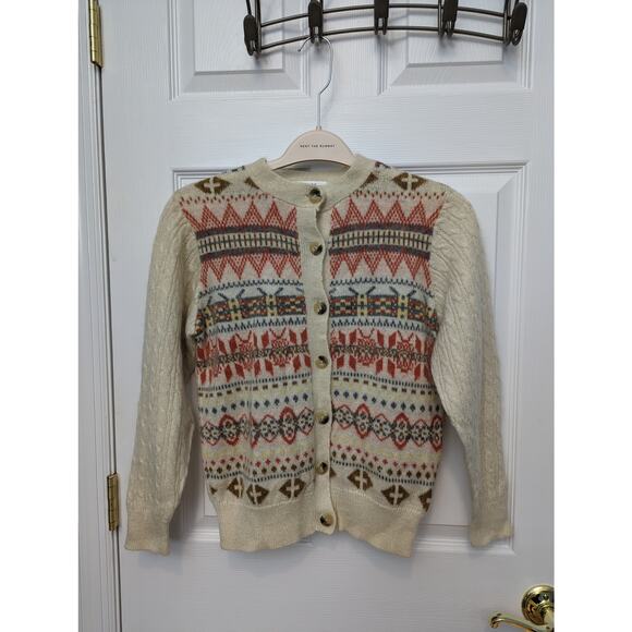 Cardigan Sweater Grandmacore Shabby Chic Ugly Christmas Holiday Party Button Up - Picture 15 of 15